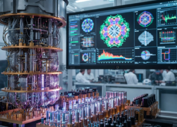 Un laboratorio con una computadora cuántica.