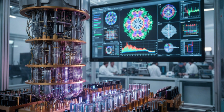 Un laboratorio con una computadora cuántica.