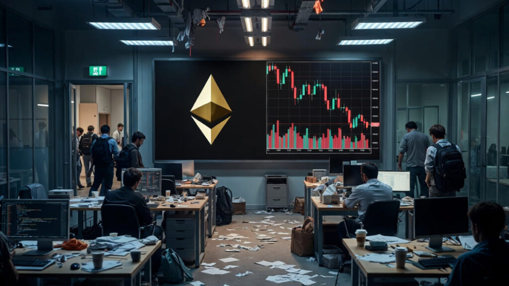 Un centro de desarrollo tecnologico del ecosistema Ethereum con personas trabajando.