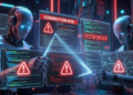 Robots de IA analizando código de aplicaciones para encontrar fallos.