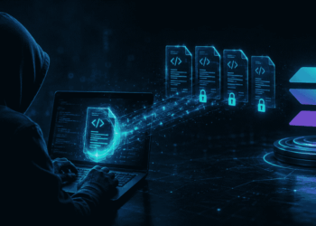 Un hacker vulnerando los contratos inteligentes en Solana.