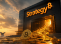 Empresa de Strategy, BTC y una ballena al fondo.