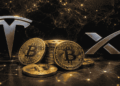 Logo de las dos empresas junto a unas monedas de BTC.