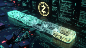 La red de criptomonedas Zcash procesando bloques y transacciones.