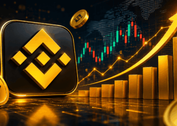 Logo de Binance con acciones