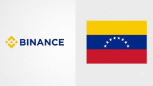 Logos de Binance y bandera de Venezuela.