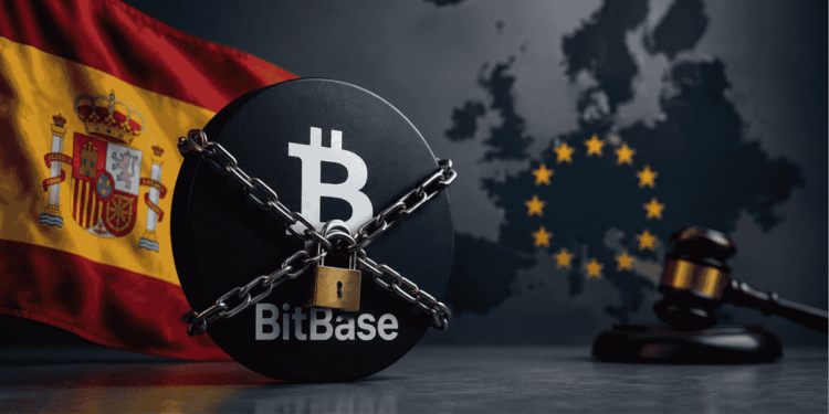 Logo de BitBase siendo censurado por España y la Unión Europea.