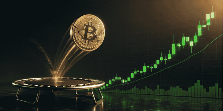 Un BTC saltando hacia un mayor precio.