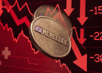 Moneda con el logo de memecore cayendo.