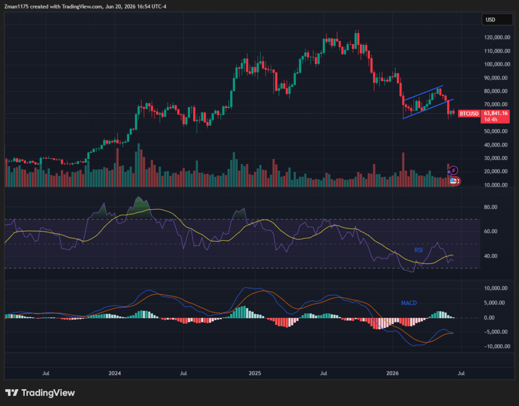Gráfico del precio de bitcoin.