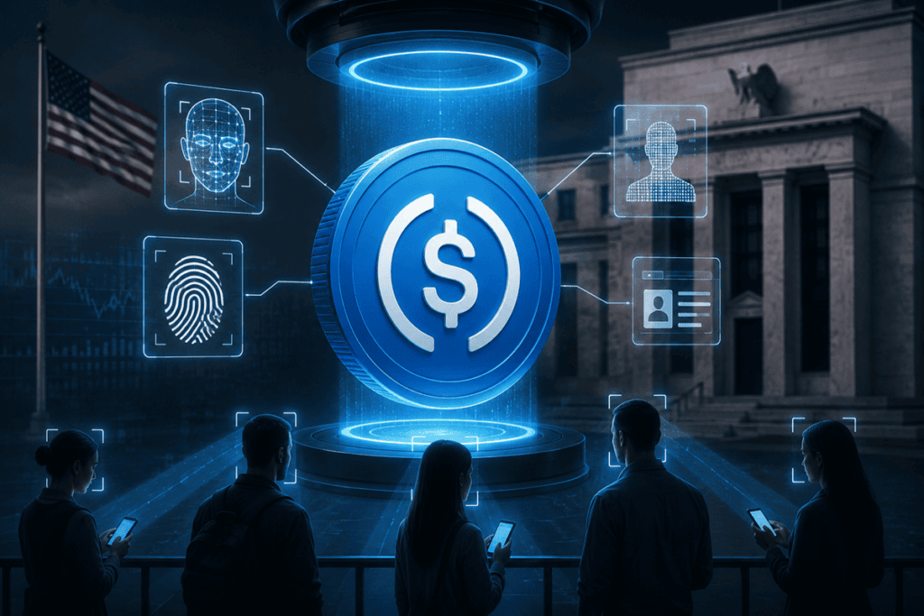 stablecoin USDC en imagen futurista