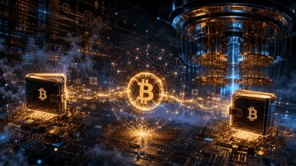 Wallets de Bitcoin transfiriendo BTC.