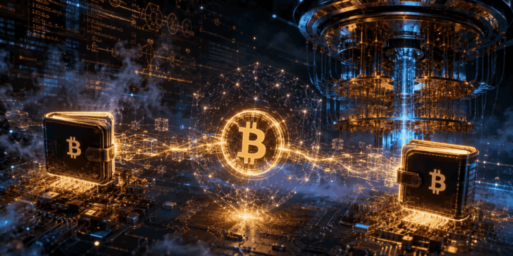 Wallets de Bitcoin transfiriendo BTC.