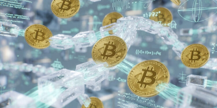Monedas de Bitcoin circulando por la red.