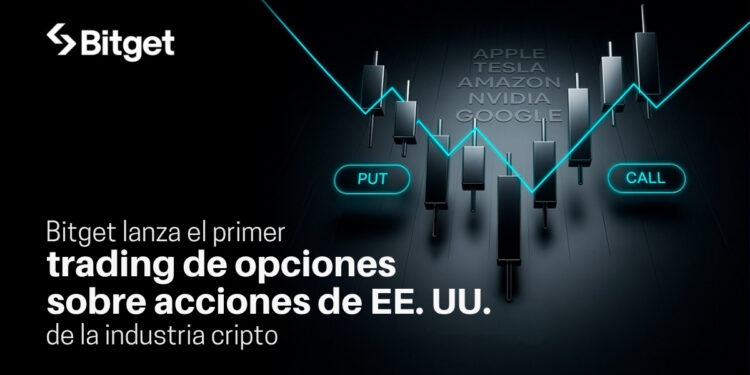 Promocional de Bitget, que lanza el primer trading de opciones sobre acciones de EE.UU. de la industria cripto