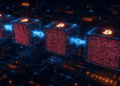 La cadena de bloques Bitcoin procesando transacciones.