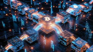 La cadena de bloques Bitcoin procesando transacciones.