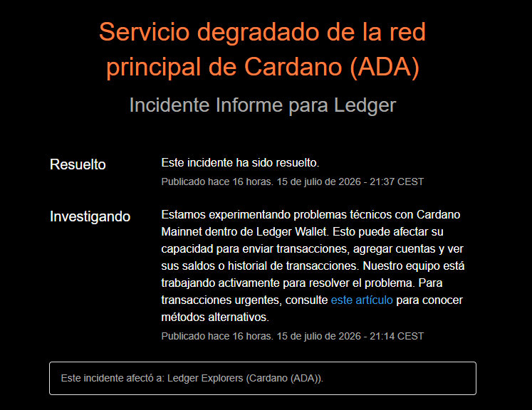 Informe del equipo de Ledger sobre un fallo en uno de sus dispositivos.