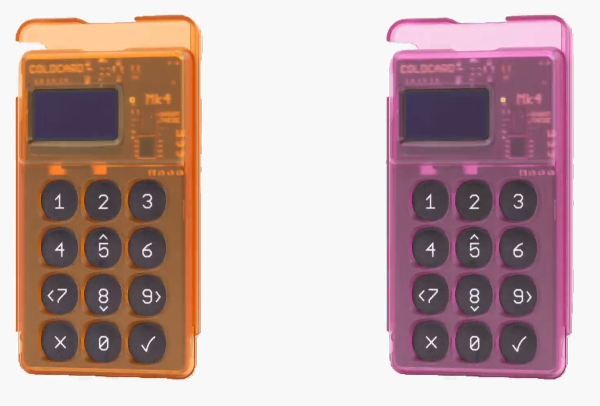Dispositivo COLDCARD Mk4 para almacenar Bitcoin.