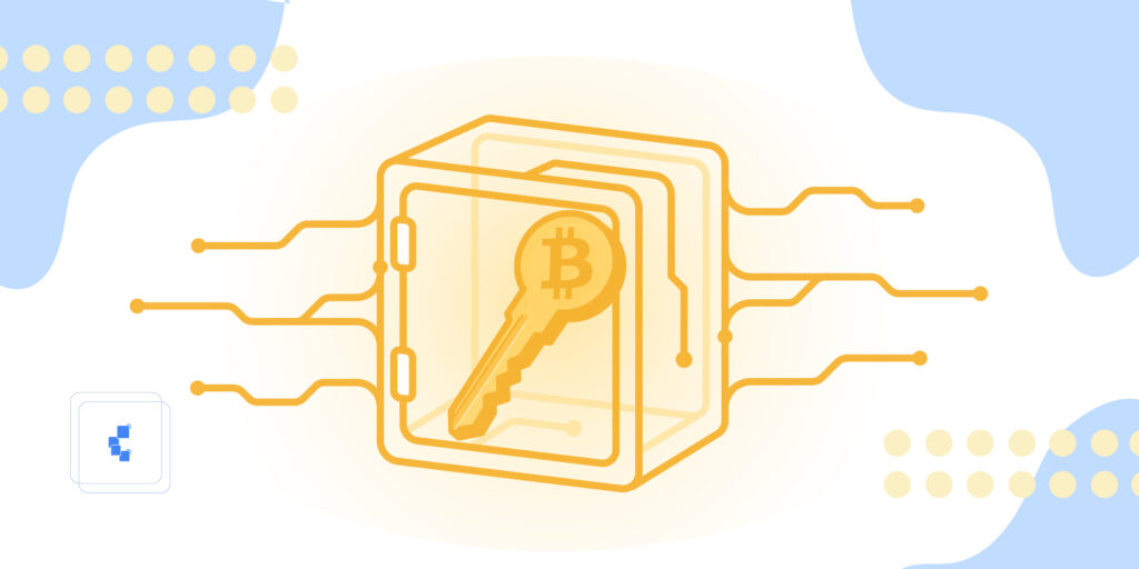 Una llave de BTC en una caja fuerte.