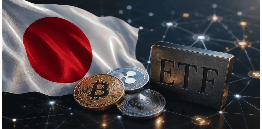 bandera nipona, red de criptomonedas.