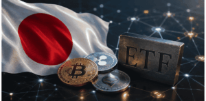 bandera nipona, red de criptomonedas.