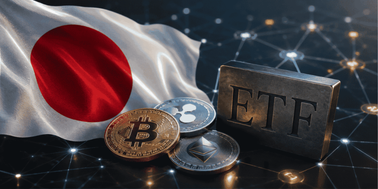 bandera nipona, red de criptomonedas.
