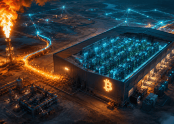 Un centro de minería de Bitcoin conectado a una fuente de energía de hidrocarburos.
