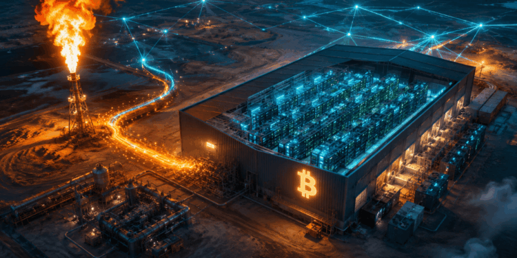 Un centro de minería de Bitcoin conectado a una fuente de energía de hidrocarburos.