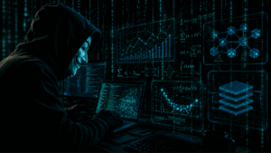un hacker operando para atacar a un protocolo de criptomonedas.