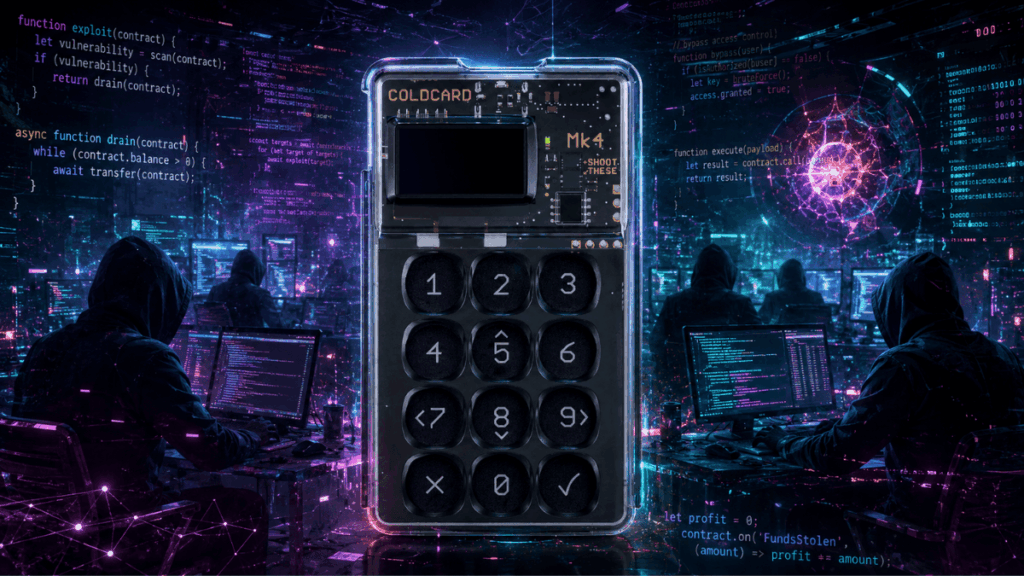 Una hardware wallets de Coldcard.