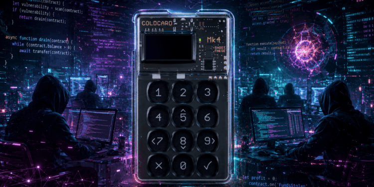 Una hardware wallets de Coldcard.