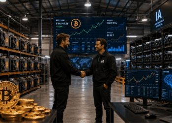 Un galpón con equipos ASIC para minar Bitcoin y con racks de GPU para el cómputo de la IA.