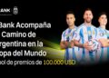 Pancarta con la foto de Messi y dos jugadores mas de la Selección Argentina de Futbol.