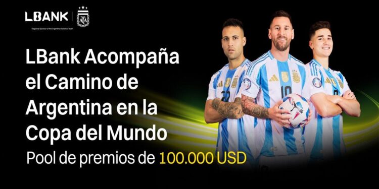 Pancarta con la foto de Messi y dos jugadores mas de la Selección Argentina de Futbol.