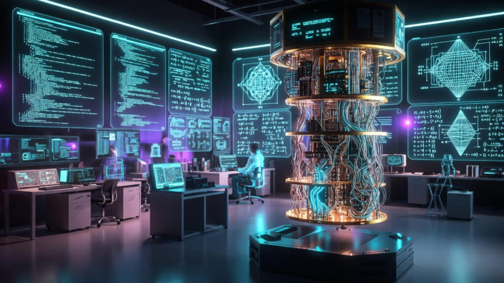 La computación cuántica podría potencialmente vulnerar los sistemas digitales en el futuro. Fuente: Imagen generada con Grok.