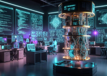 La computación cuántica podría potencialmente vulnerar los sistemas digitales en el futuro. Fuente: Imagen generada con Grok.
