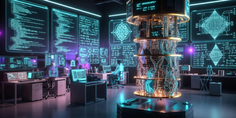 La computación cuántica podría potencialmente vulnerar los sistemas digitales en el futuro. Fuente: Imagen generada con Grok.