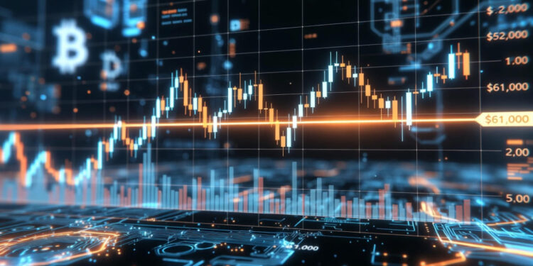Un gráfico del precio de bitcoin.
