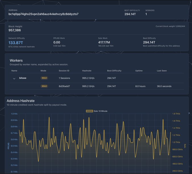 Datos de un minero de Bitcoin.