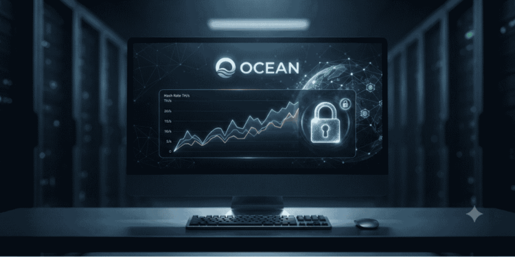 Una pantalla mostrando el portal de OCEAN, con un candado.