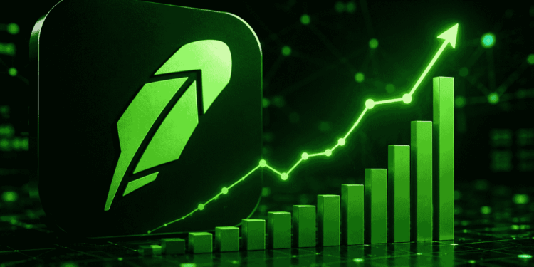 red de Robinhood con gráficos en verde.
