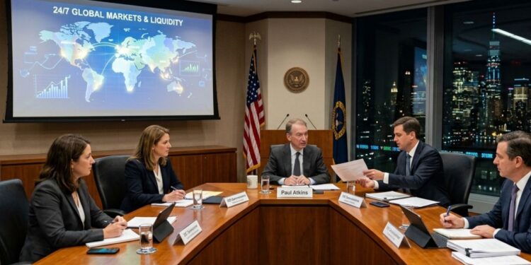 Reunión de la SEC presidida por Paul Atkins.