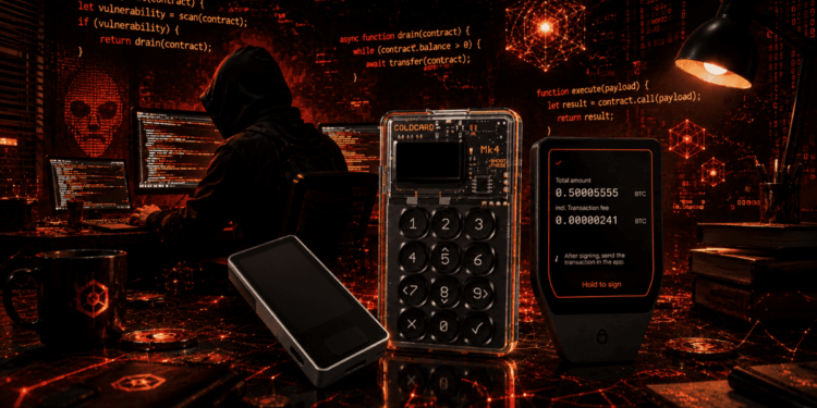 un hacker operando para vulnerar wallets de Bitcoin.