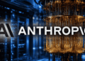 Logo de Anthropic e imagen que simboliza la computación cuántica.