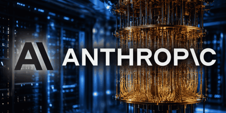 Logo de Anthropic e imagen que simboliza la computación cuántica.