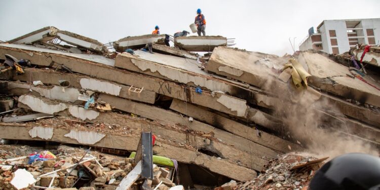 Fotografía del desastre en La Guaira tras los terremotos en Venezuela.