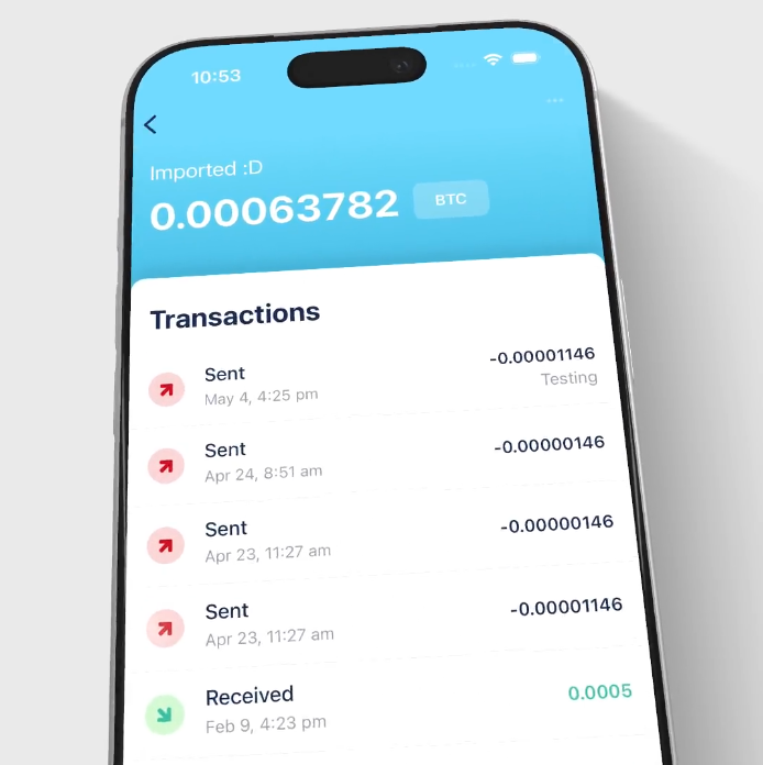 Imagen de la aplicación Blue Wallet.