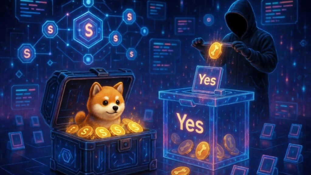 Un hacker vulnerando la gobernanza de la criptomoneda BONK del ecosistema Solana.
