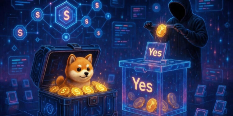 Un hacker vulnerando la gobernanza de la criptomoneda BONK del ecosistema Solana.